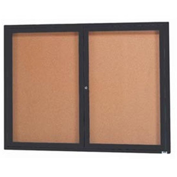 Aarco Aarco Products DCC3648RIBK 48 in. W x 36 in. H Illuminated Enclosed Bulletin Board - Black DCC3648RIBK